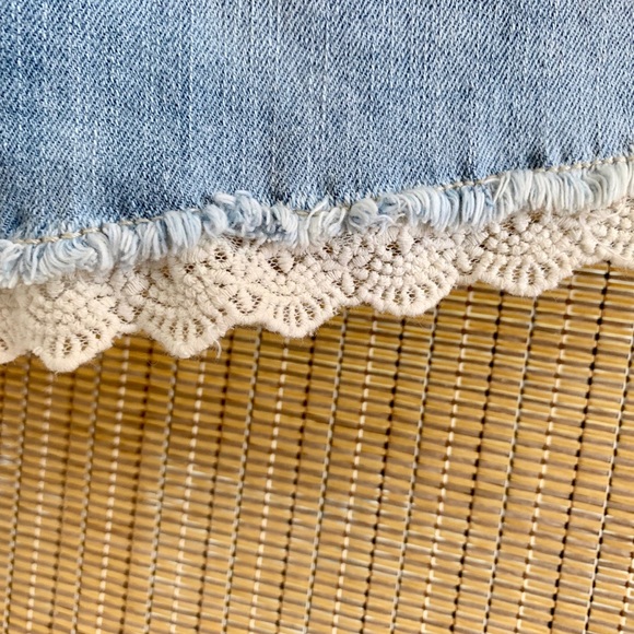 Mossimo Light Wash Lace Trim Shortalls from Target - Picture 7 of 10